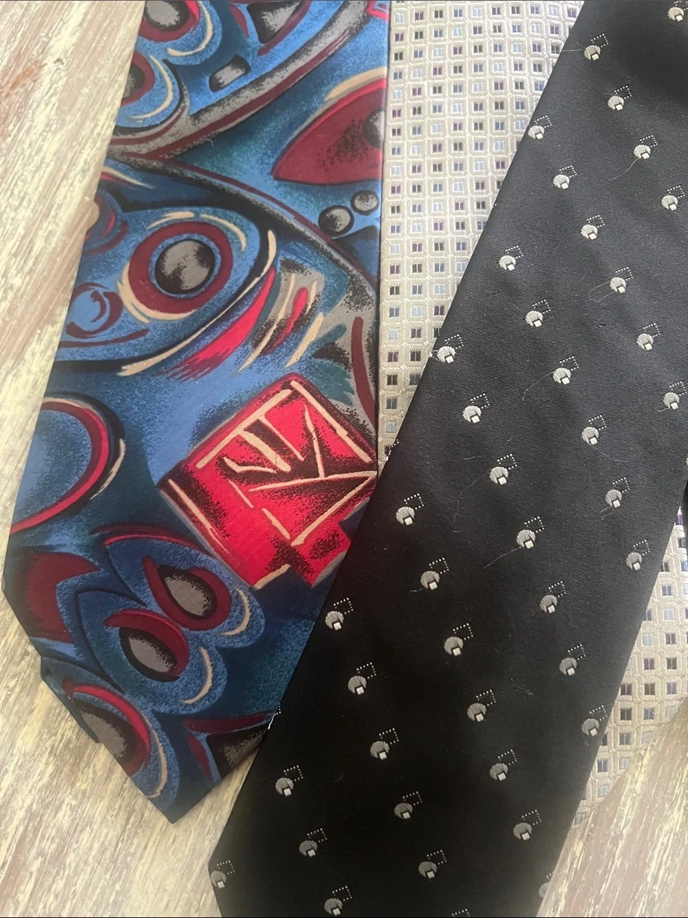 Classic Black, blue Silk & Polyester Ties with Subtle Pattern - Men Accessories